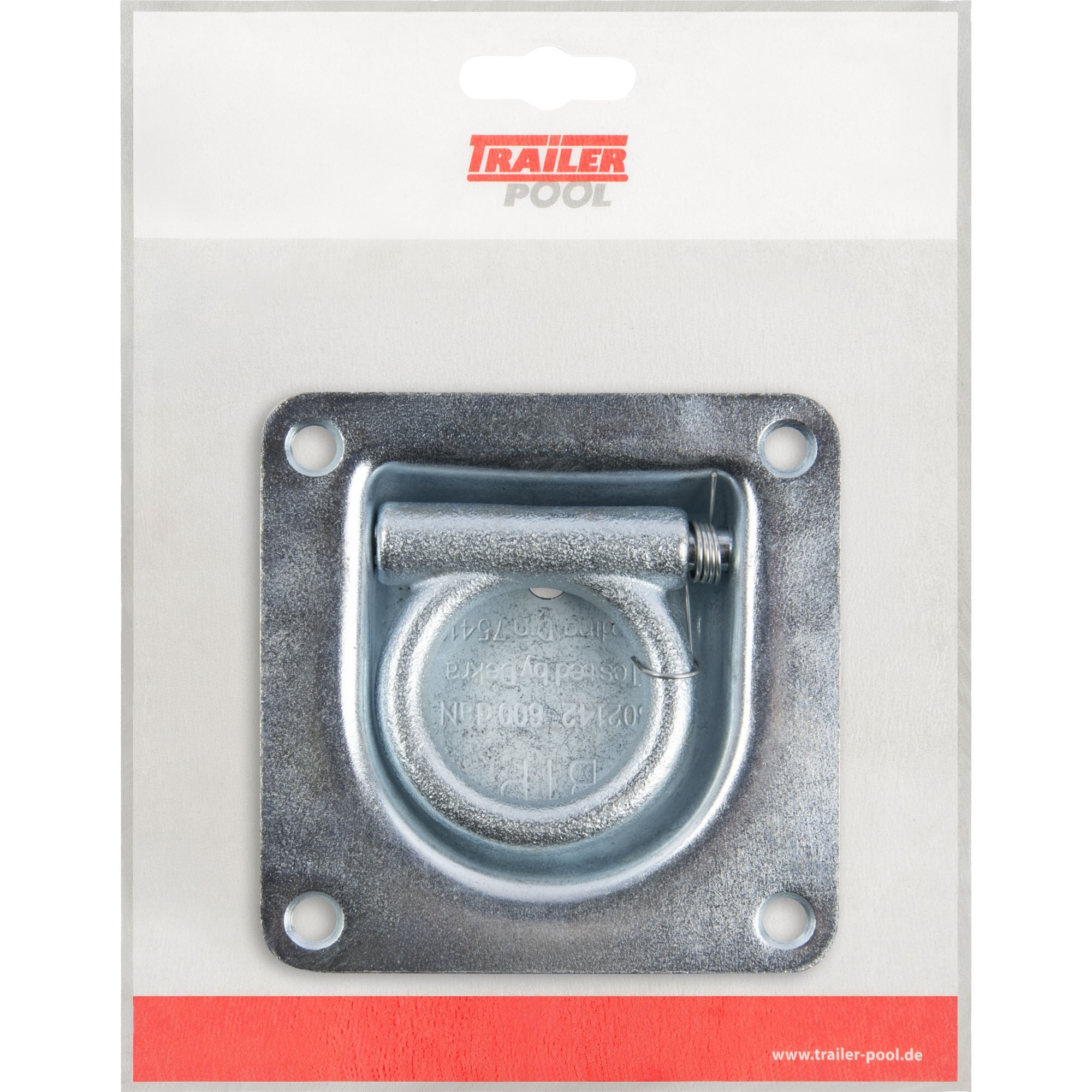 Zurrmulde mit Druckfeder, 105 x 105 mm, 800 daN