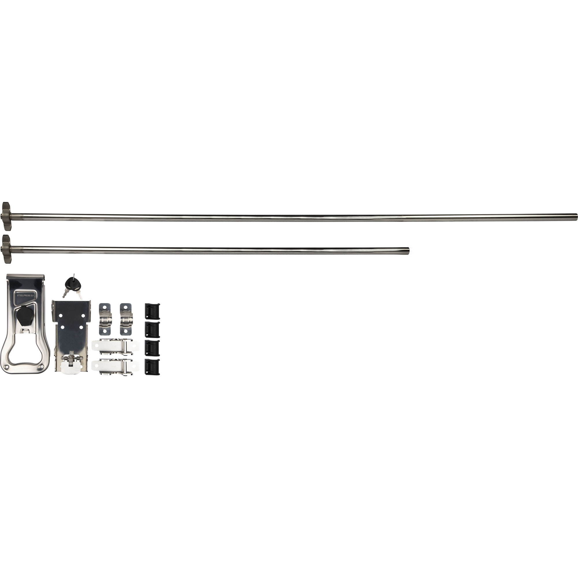 Set-Drehstangenverschluss, inkl. Rohr, Edelstahl Set-Drehstangenverschluss, inkl. Rohr, Edelstahl