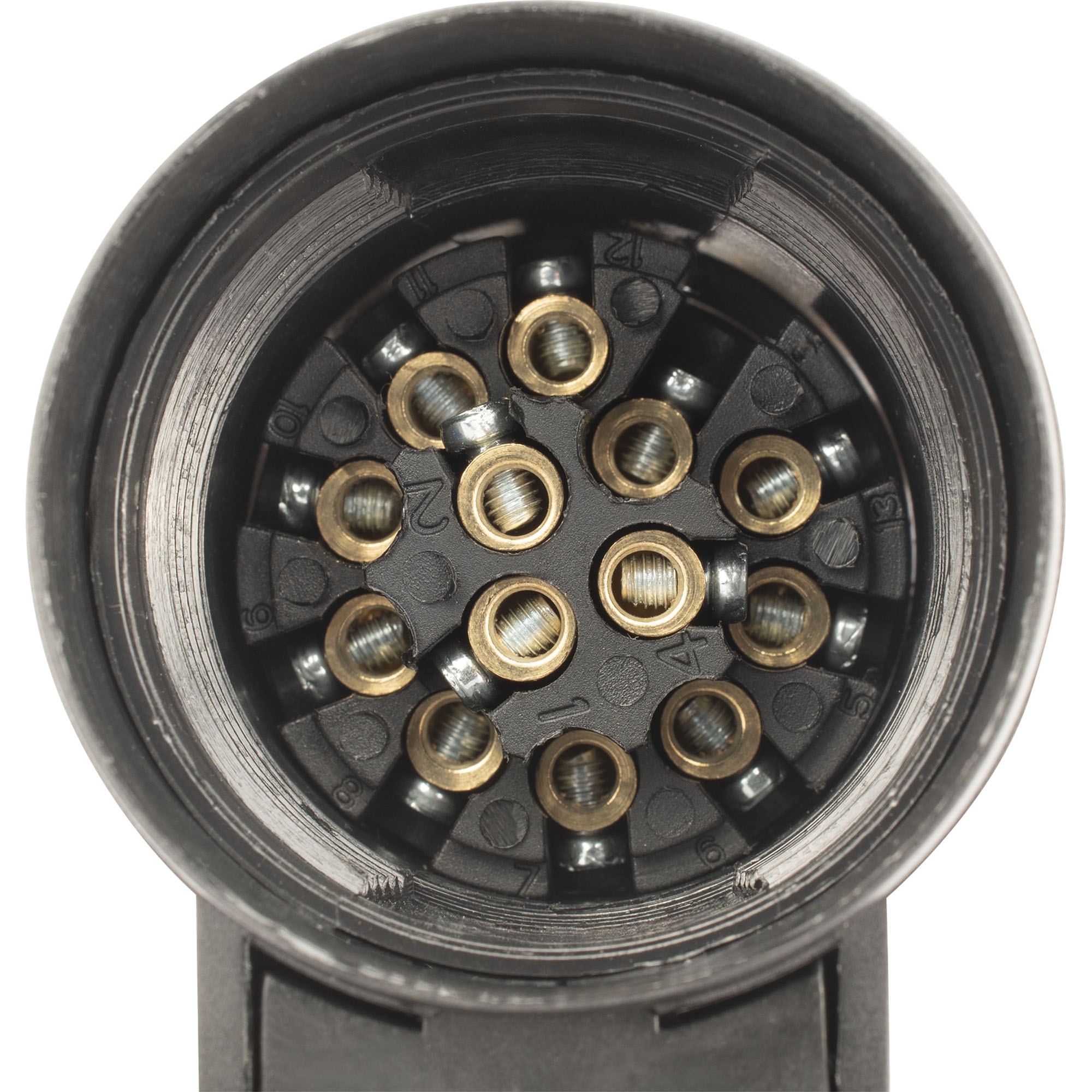 Stecker 13-polig, 12V, Kunststoff, drehbar, mit Magnethalter