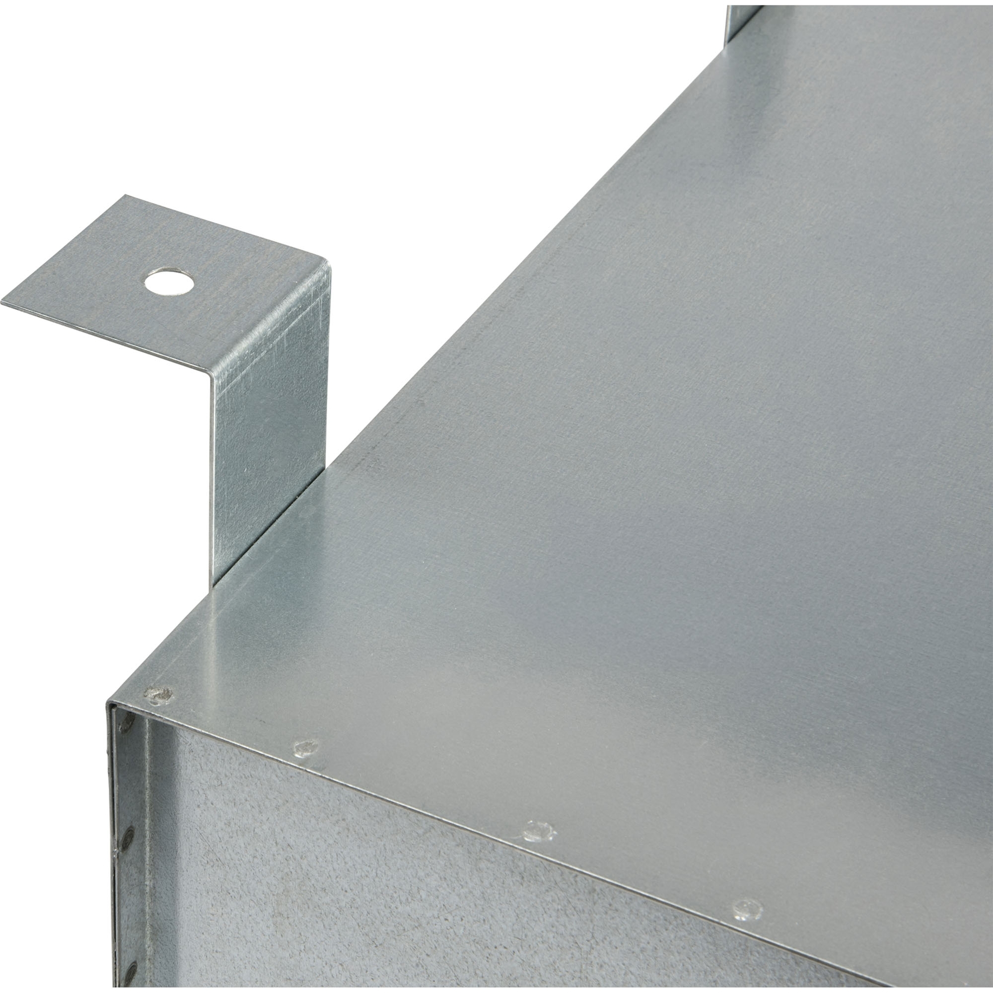 Staubox, verzinkt, mit Bügelhalter, B600 x T600 x H300 mm