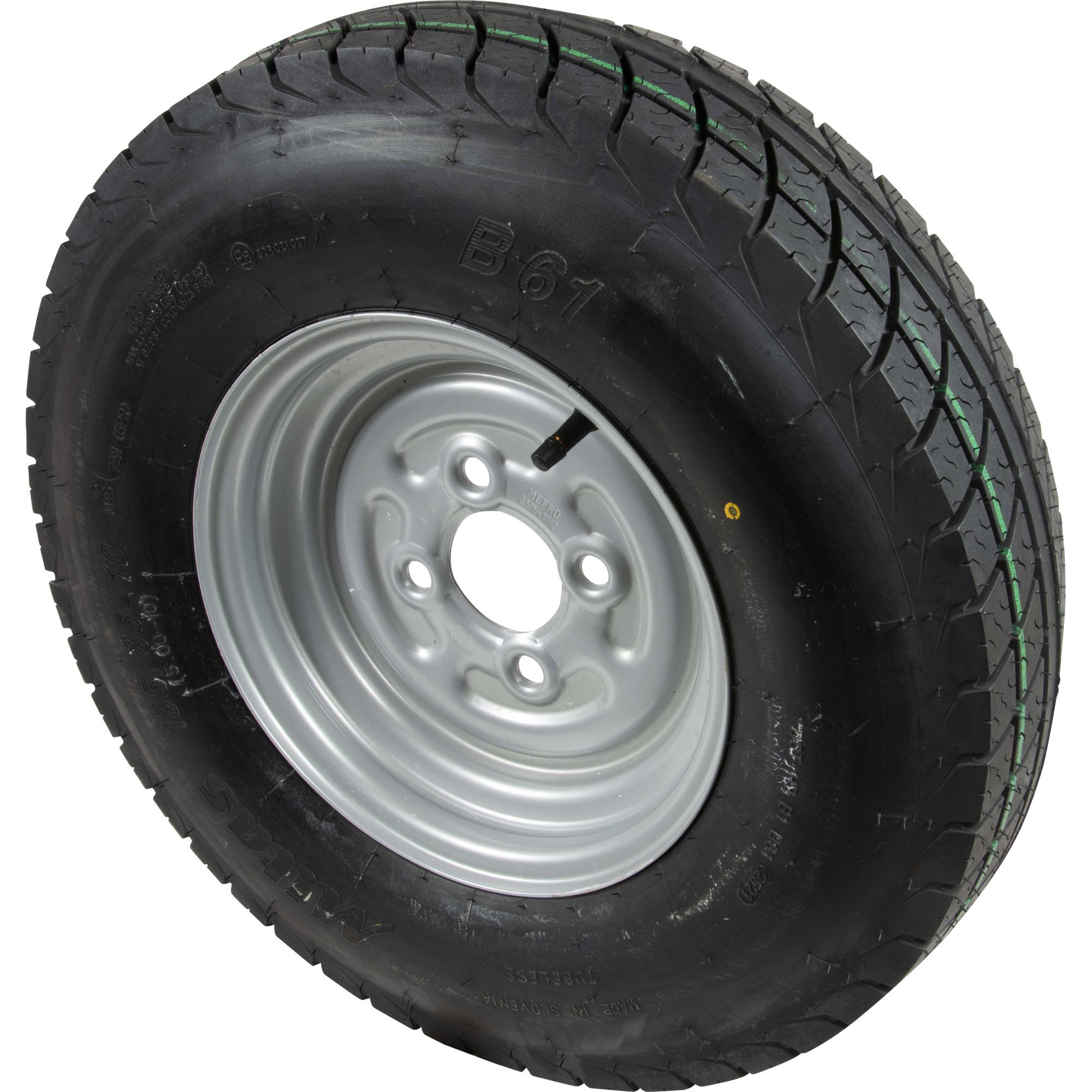 Rad 5.00-10, Felge 3.50x10, 4/60/100, ET0, LI 79N