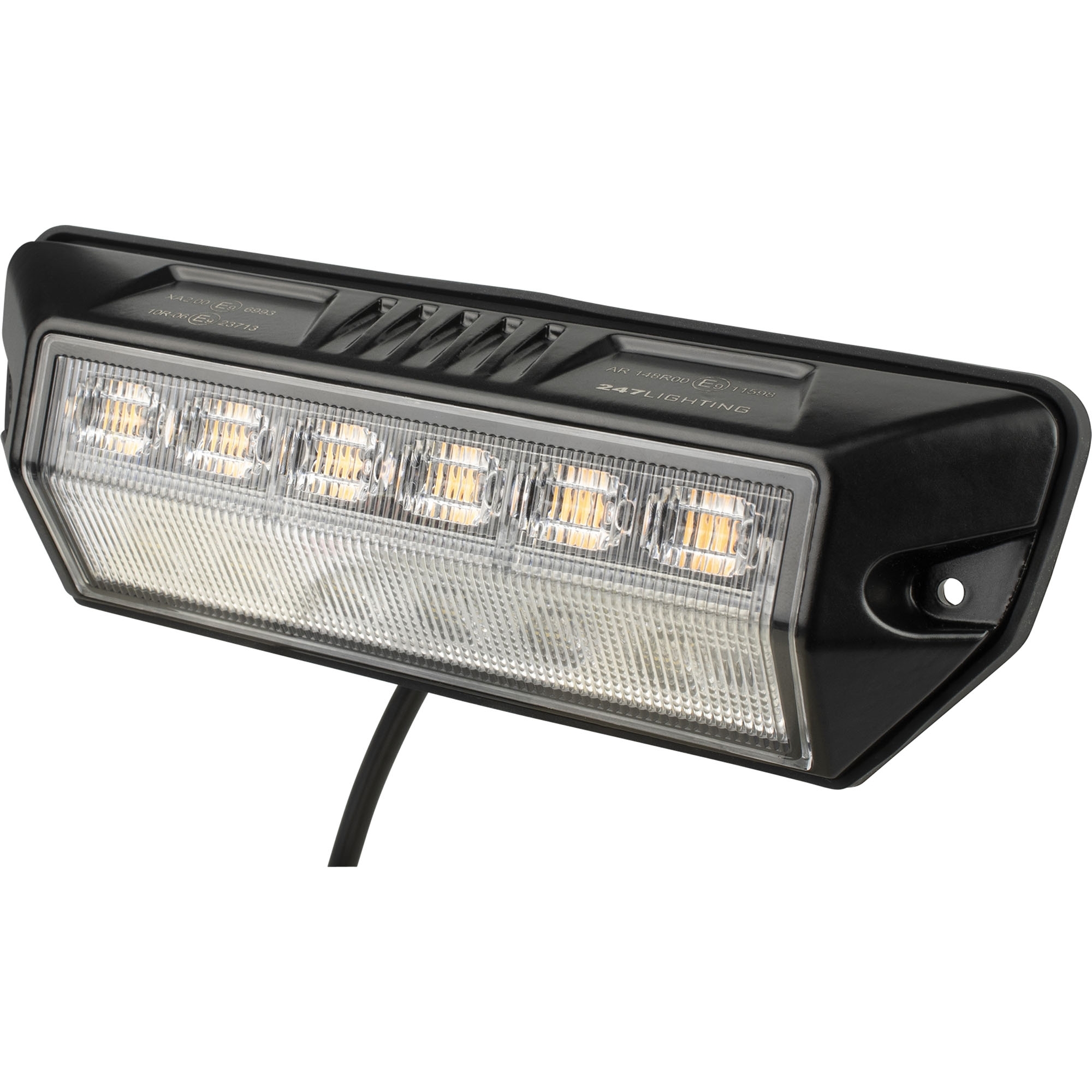 Warnblitzleuchte LED, gelb/weiß, 12 LEDs, 10 bis 30 V, 12/24 W