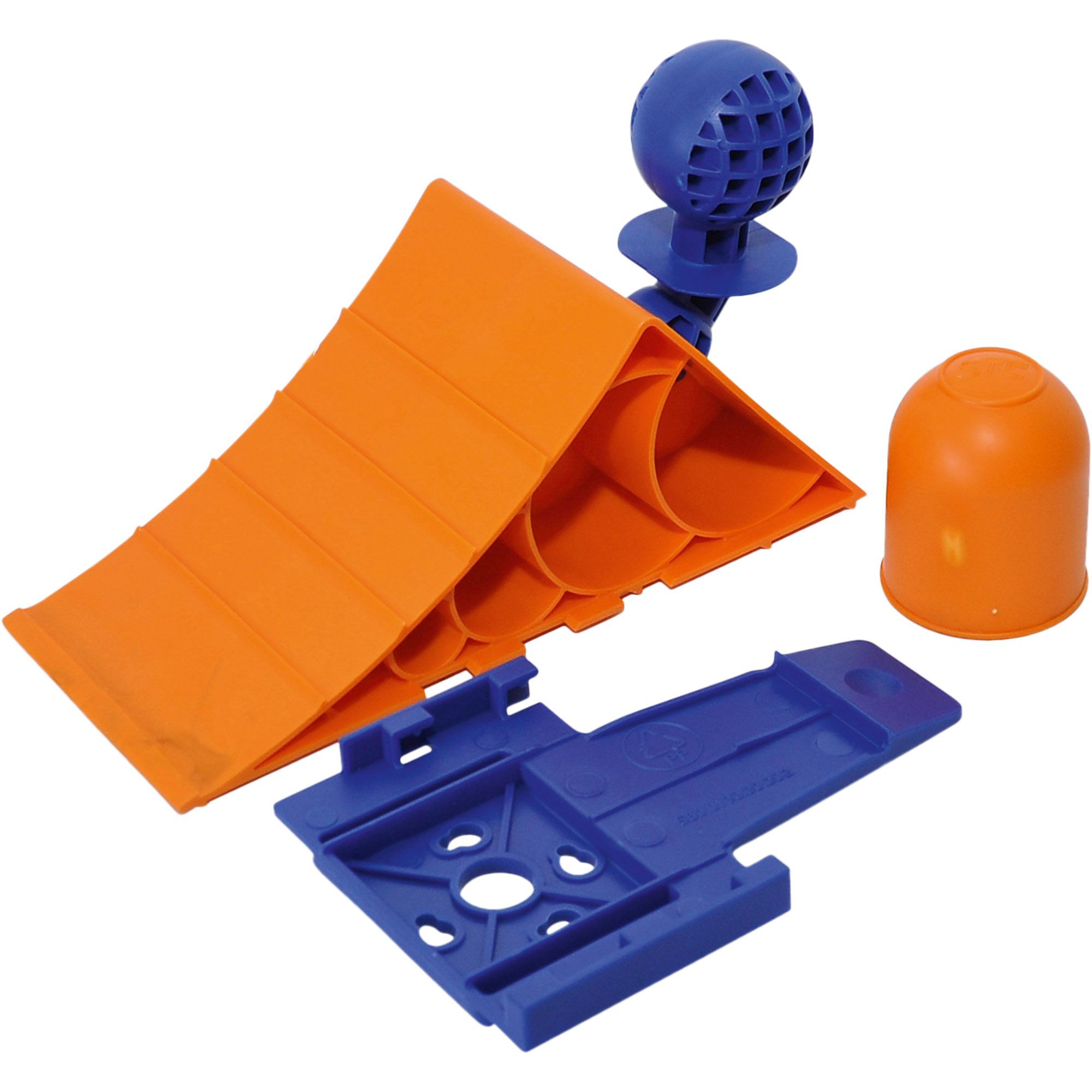 Unterlegkeil + Halter, Kunststoff, orange/blau