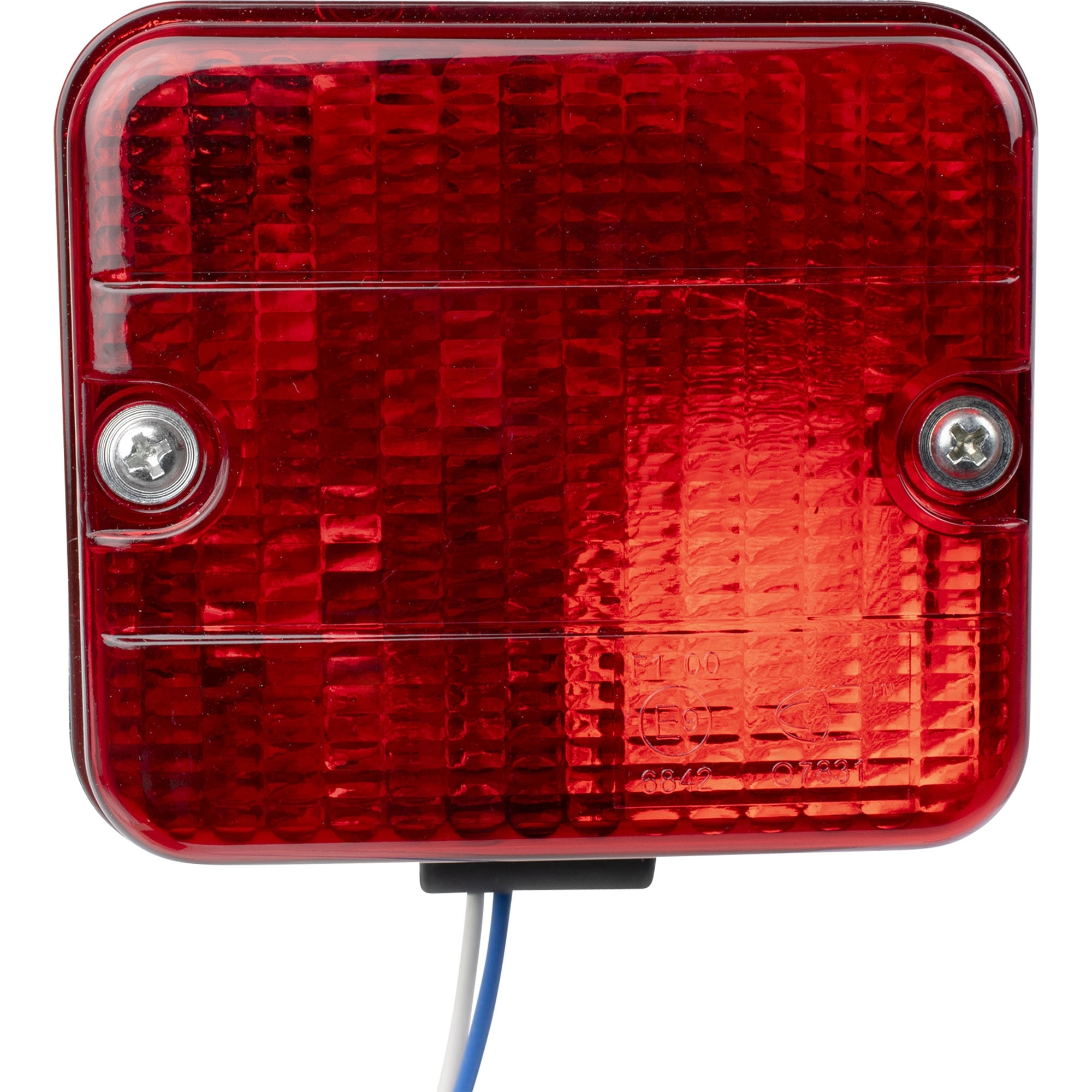 Nebelschlussleuchte, eckig, mit Halter, rot, 12 V