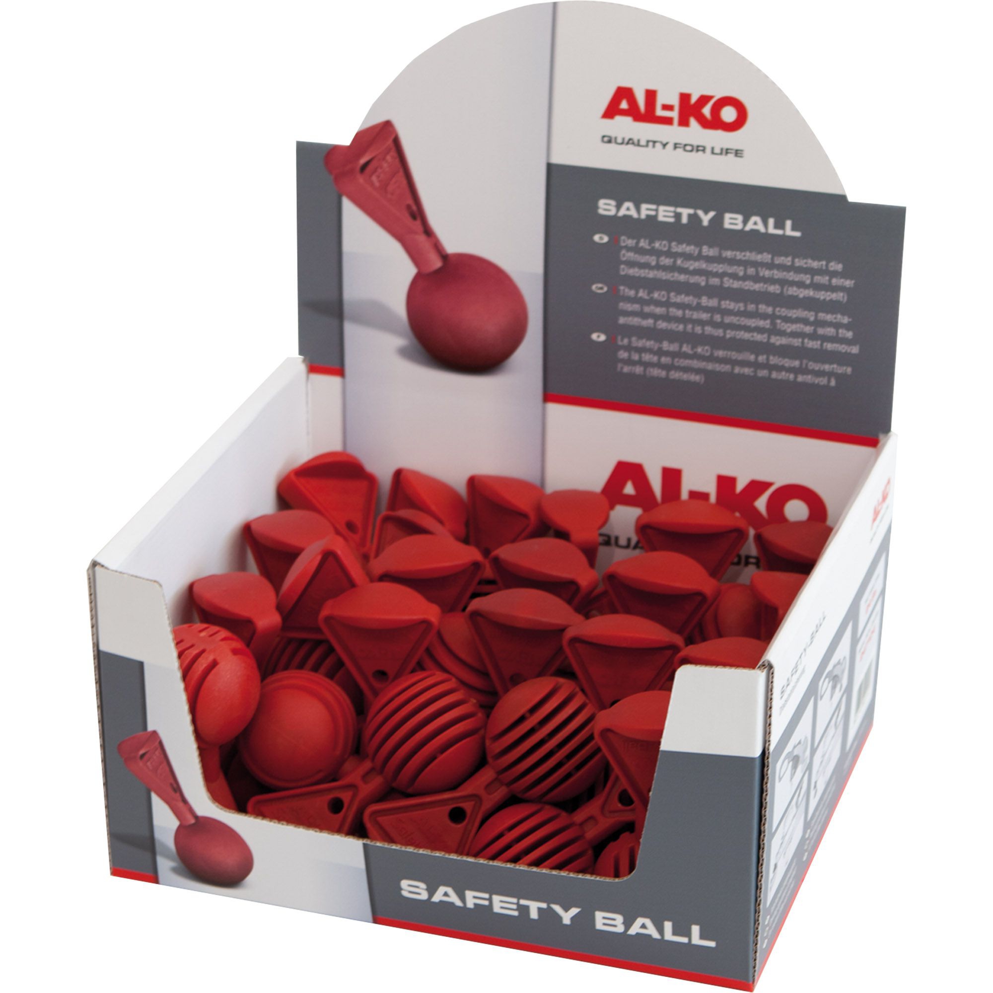 Safety-Ball Thekendisplay, rot, 24 Stück