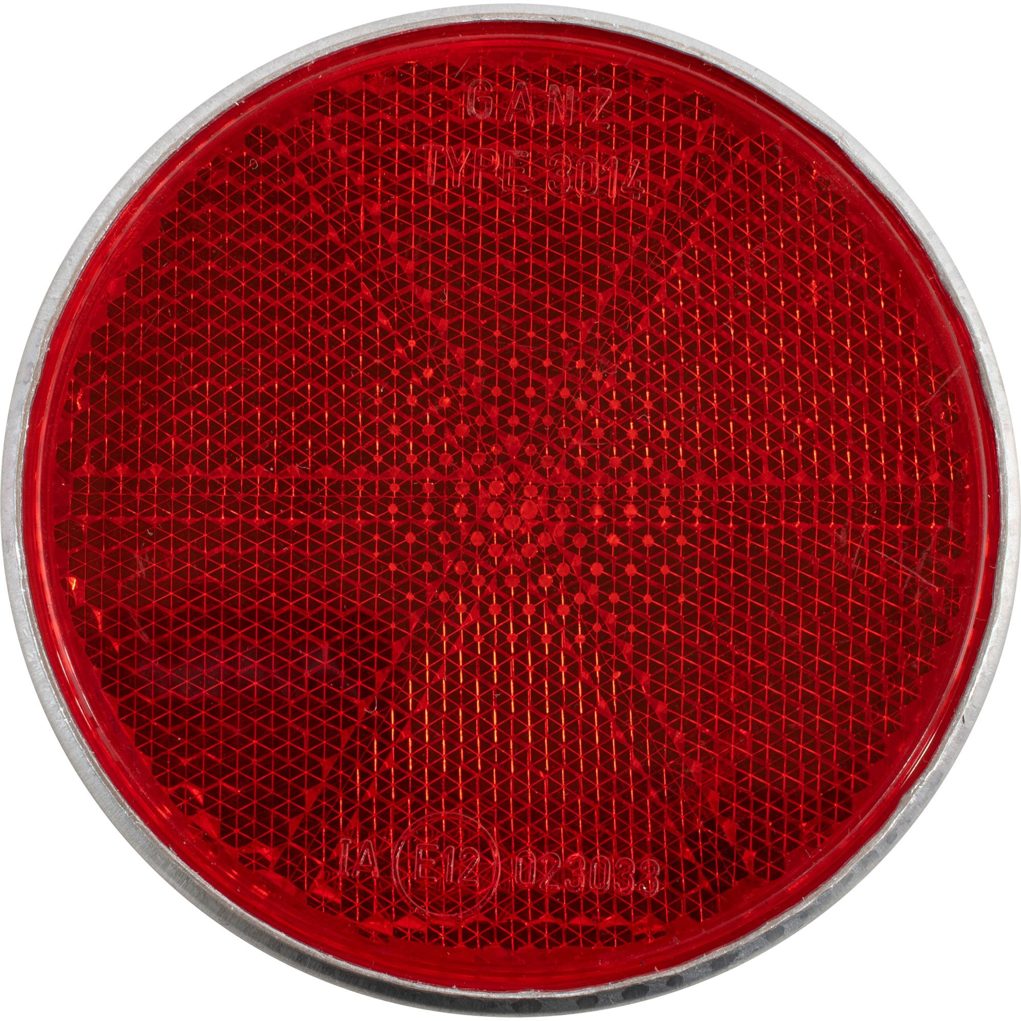 Rückstrahler Ø 70 mm, rot, mit Schraube & Mutter
