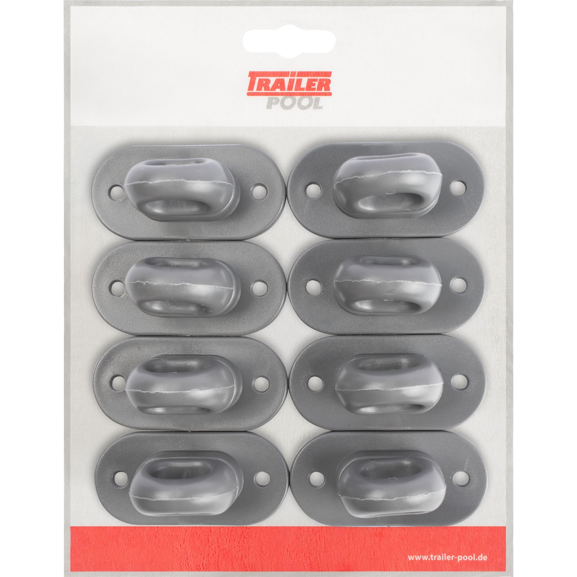8 x Drehverschluss, H 38 mm, Lochabstand 51 mm, grau