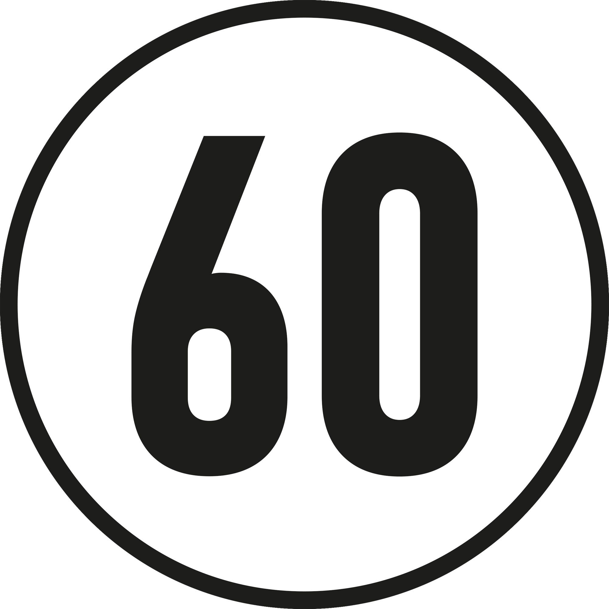 60 km/h-Aufkleber, Ø 200 mm