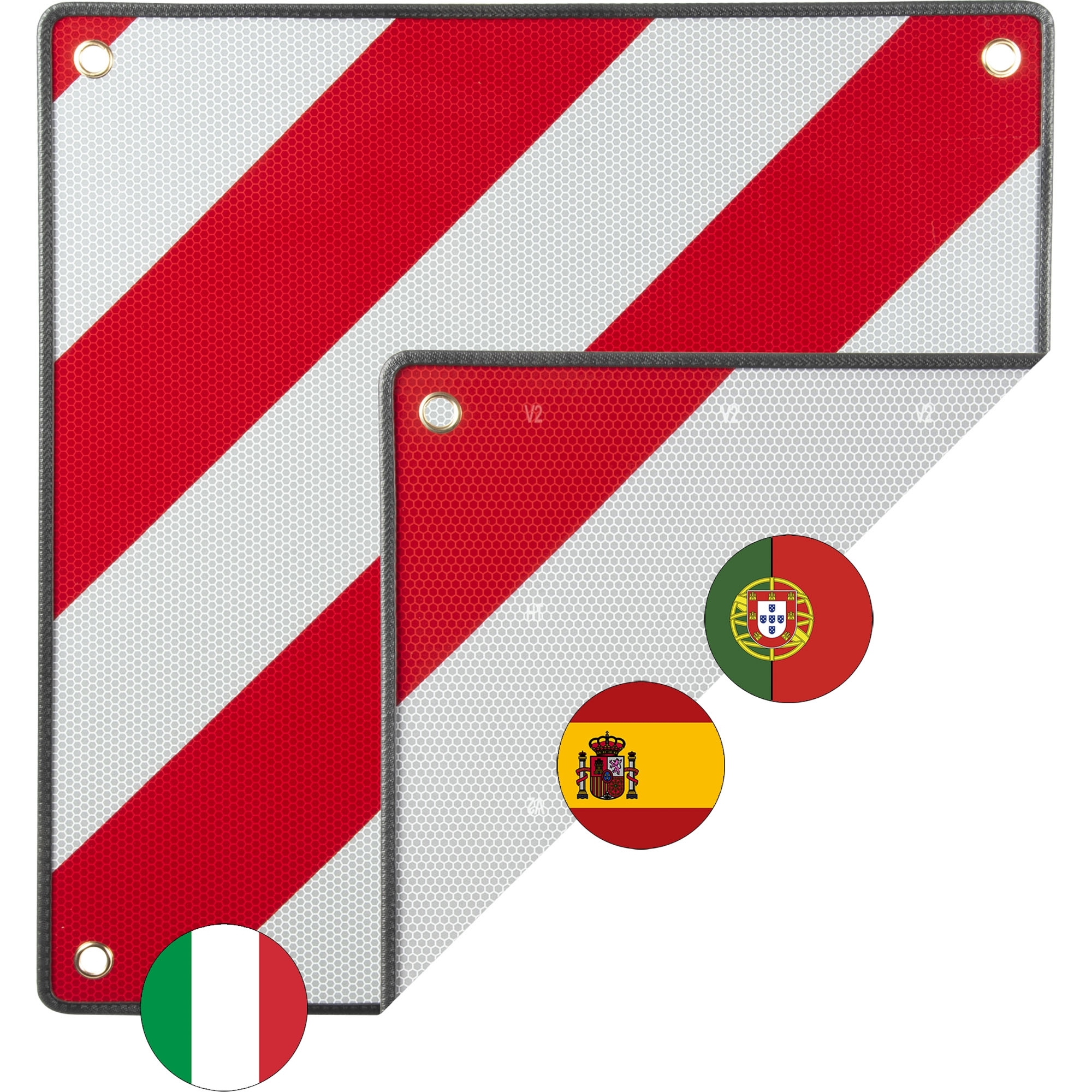 Warntafel für Italien/Spanien/Portugal, 500 x 500 mm