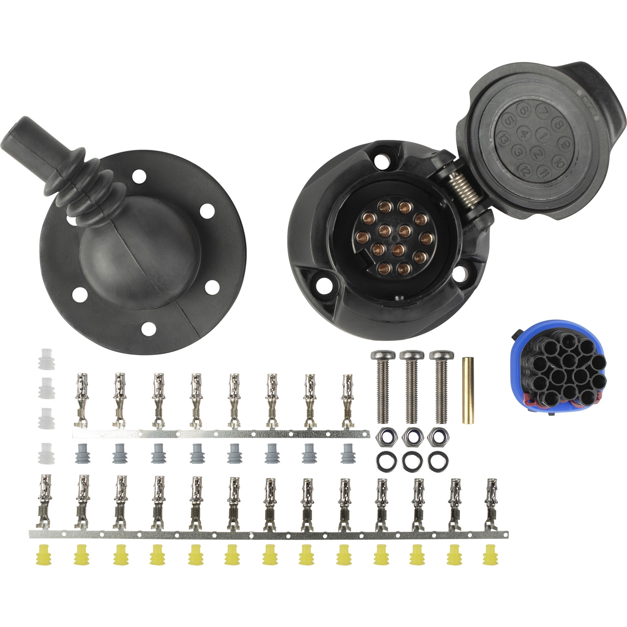 Steckdose 13-polig, 12V, Kunststoff, wasserdicht