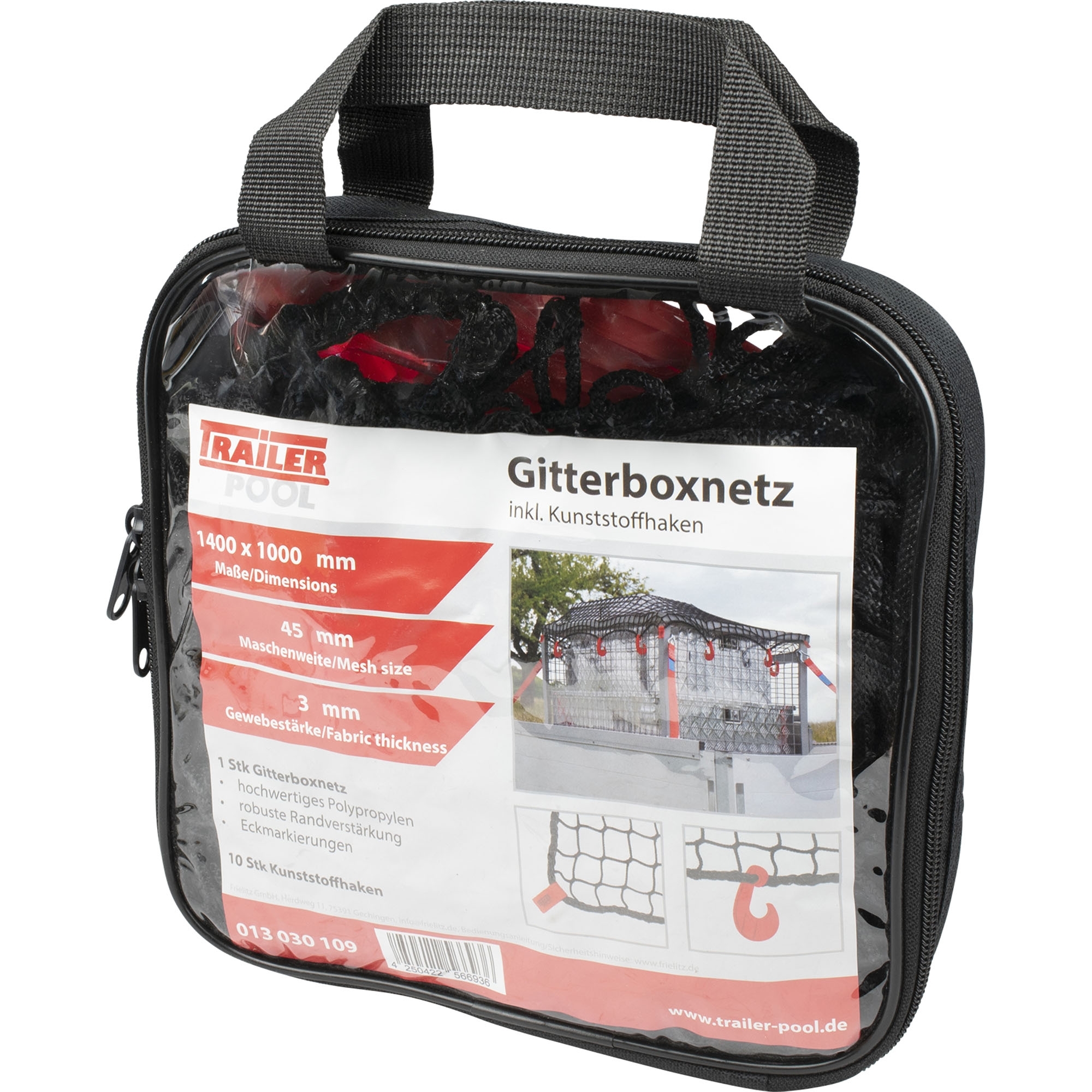 Gitterboxnetz 1400 x 1000 mm, inkl. 10 Kst.-Haken