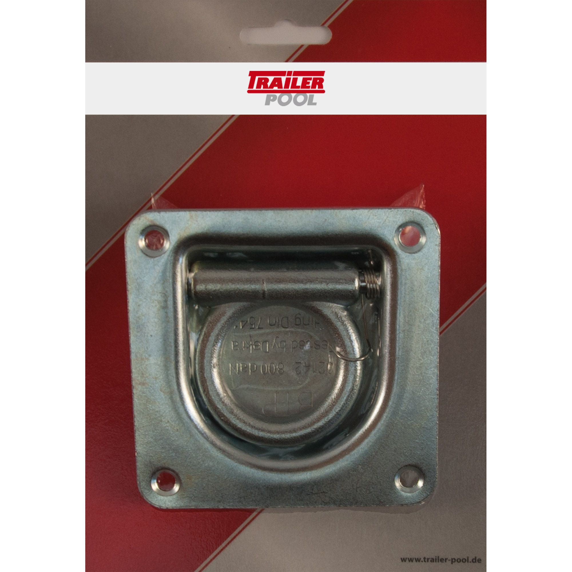 Zurrmulde mit Druckfeder, 105 x 105 mm, 800 daN
