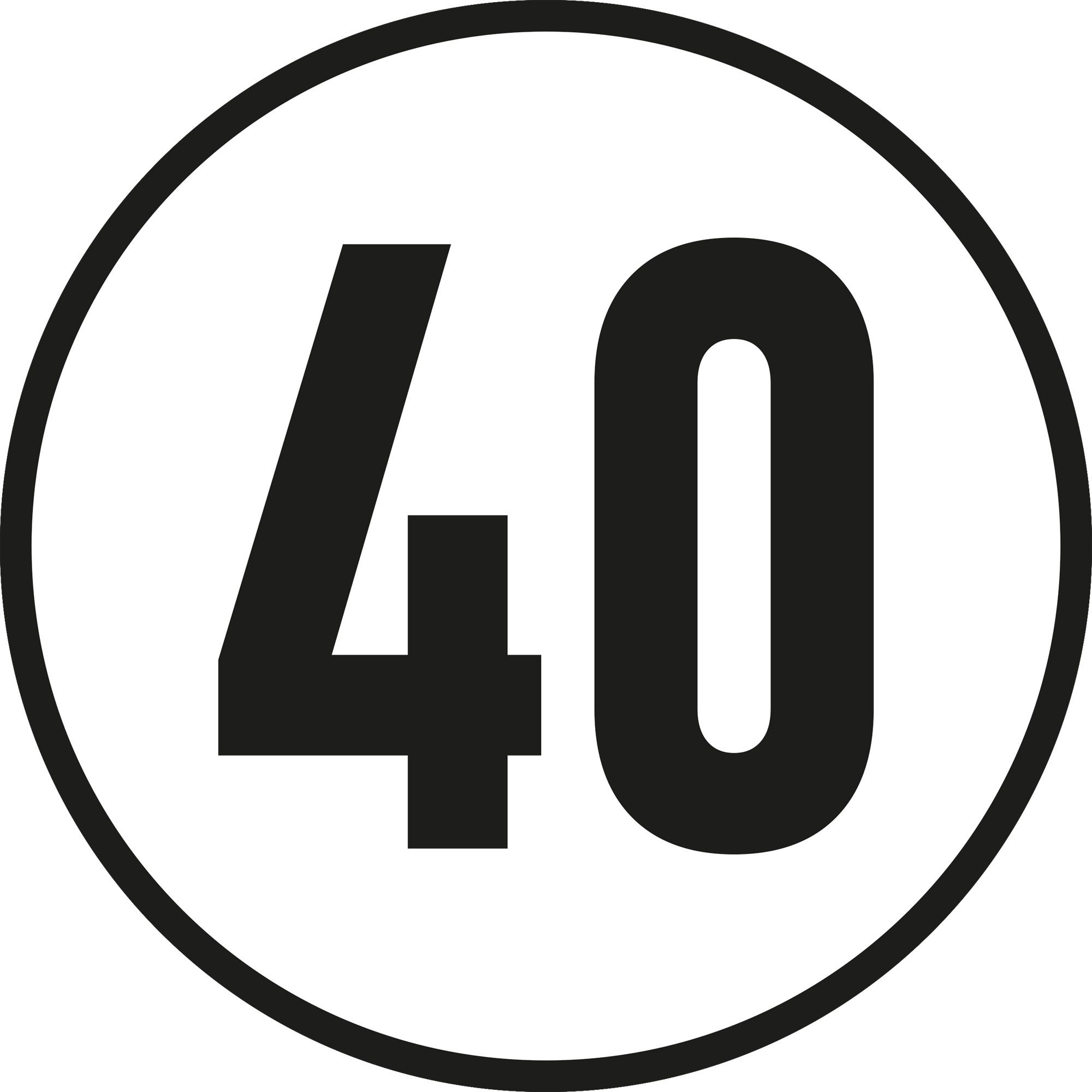 40 km/h-Aufkleber, Ø 200 mm