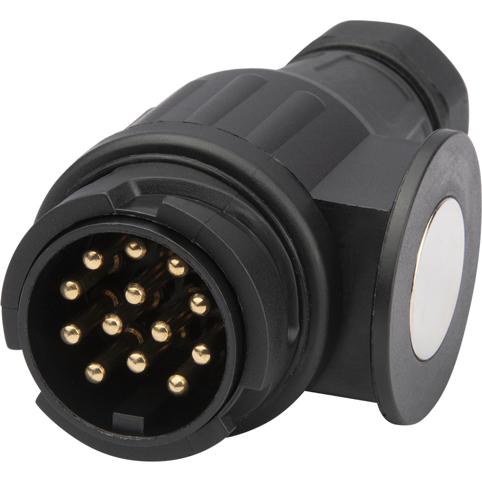 Stecker 13-polig, 12V, Kunststoff, drehbar, mit Magnethalter