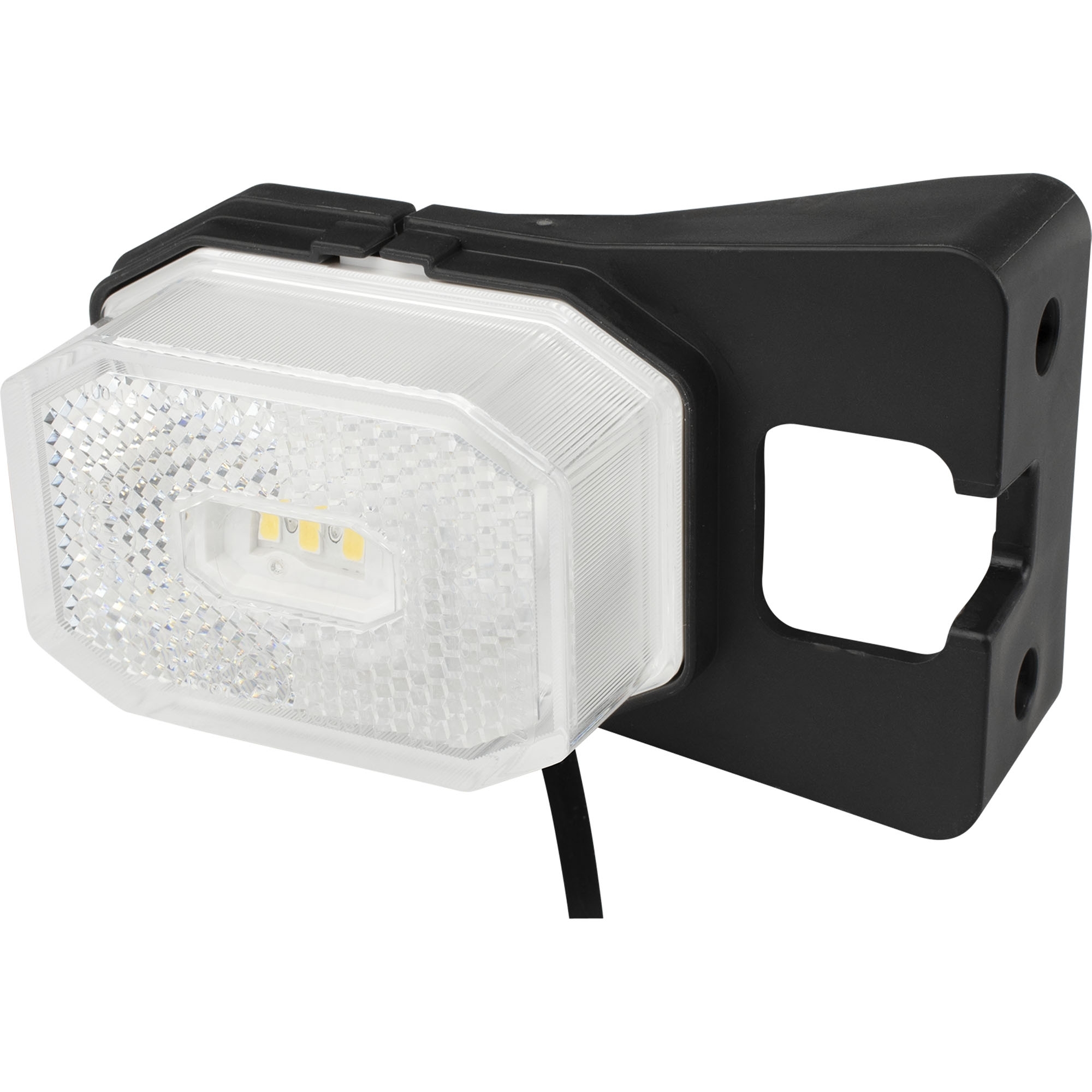 Begrenzungsleuchte LED, weiß, mit Halter, DC-Kabel