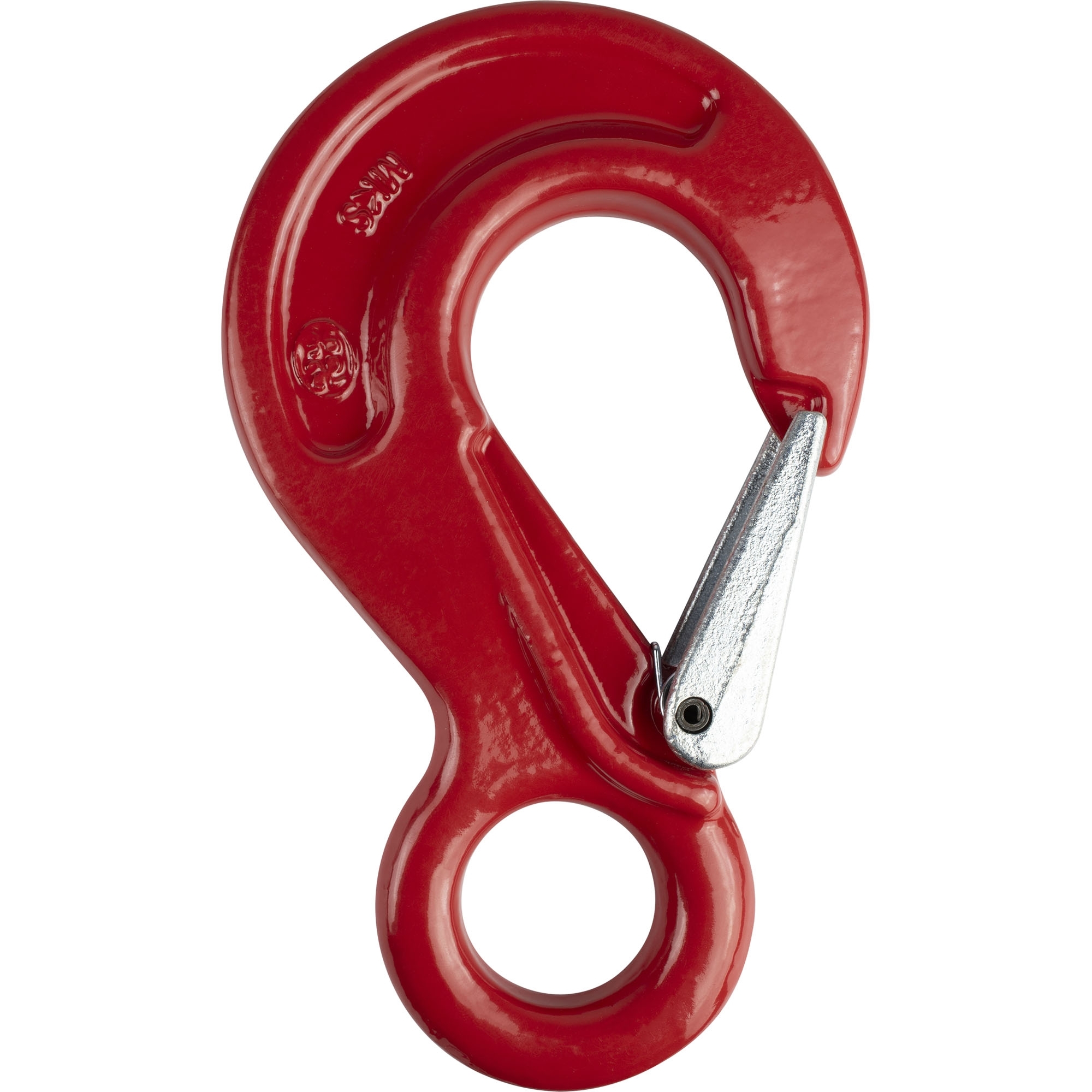 Abschlepphaken mit Sicherung, 3150 kg, Augen-Ø 34 mm, rot