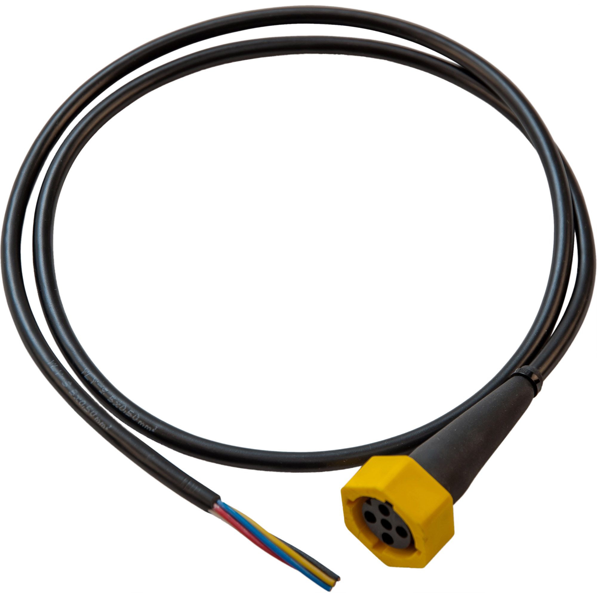 Bajonettverbinder 5-pol, gelb, mit 1000 mm Kabel