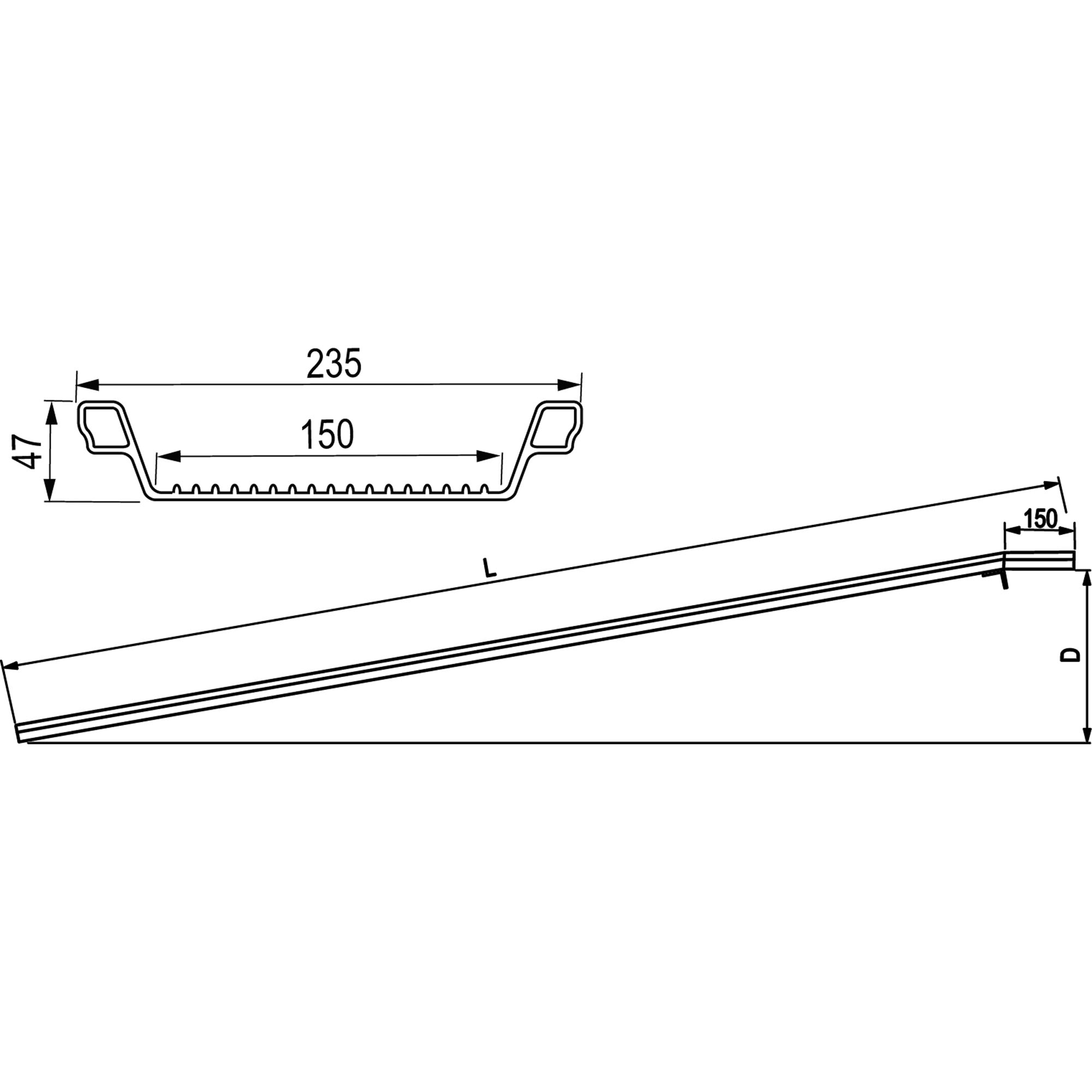 1 Paar Verladeschienen, Alu, Länge 2500 mm, 400 kg