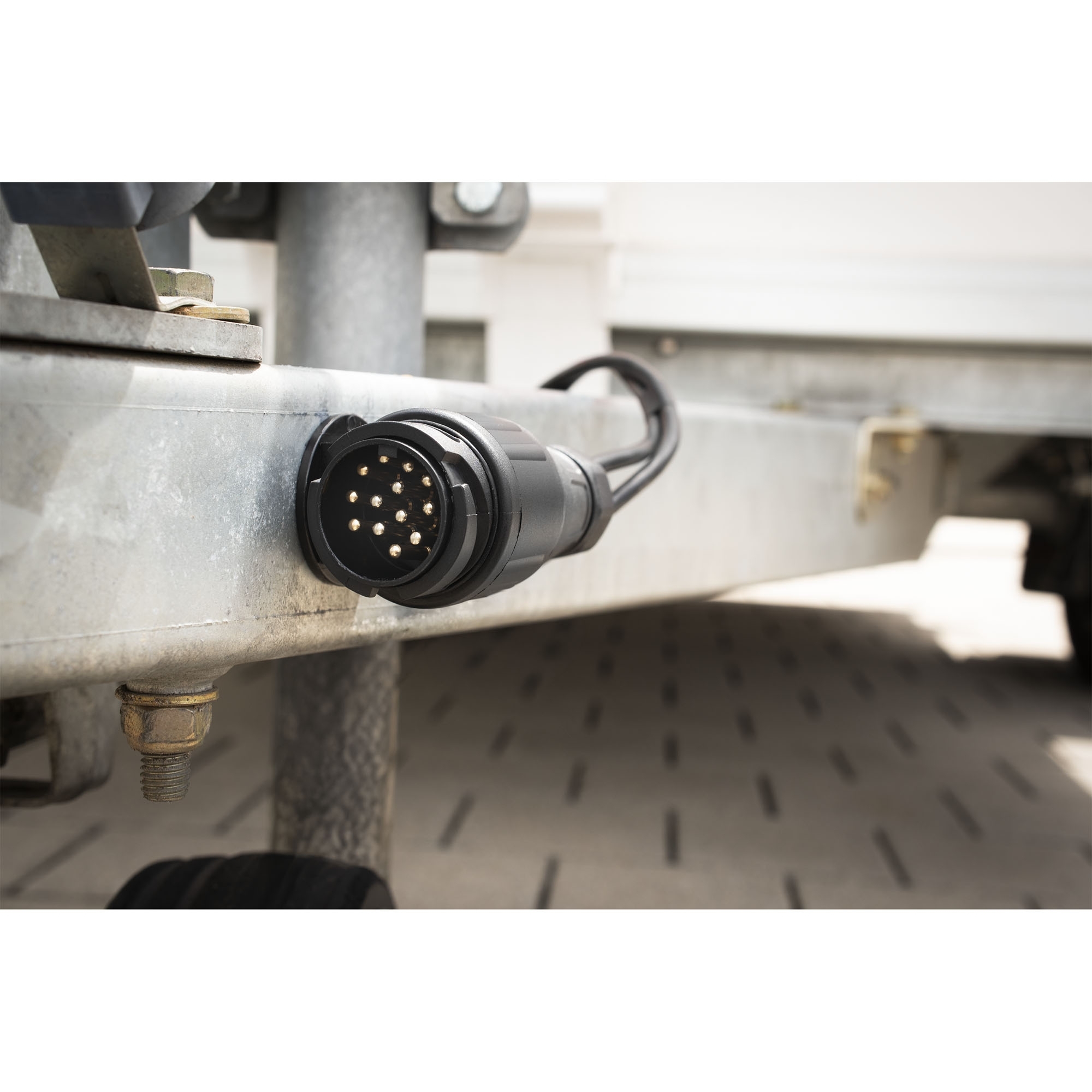 Stecker 13-polig, 12V, Kunststoff, drehbar, mit Magnethalter