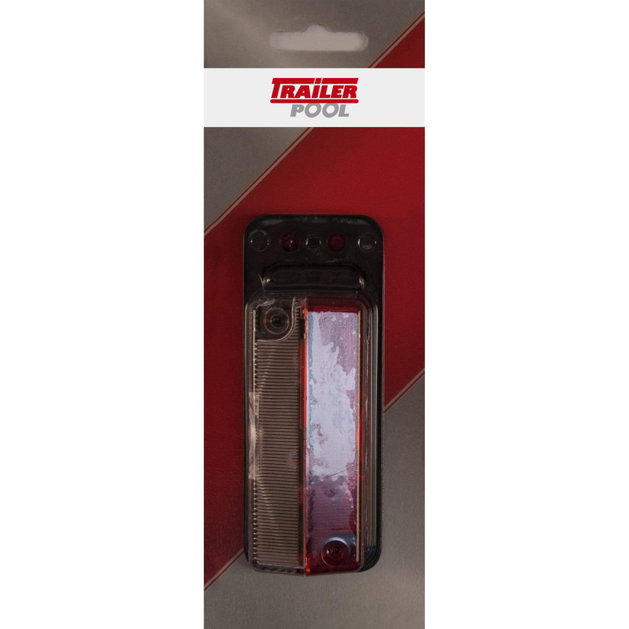 Begrenzungsleuchte rot/weiß mit Gummipendel verp.