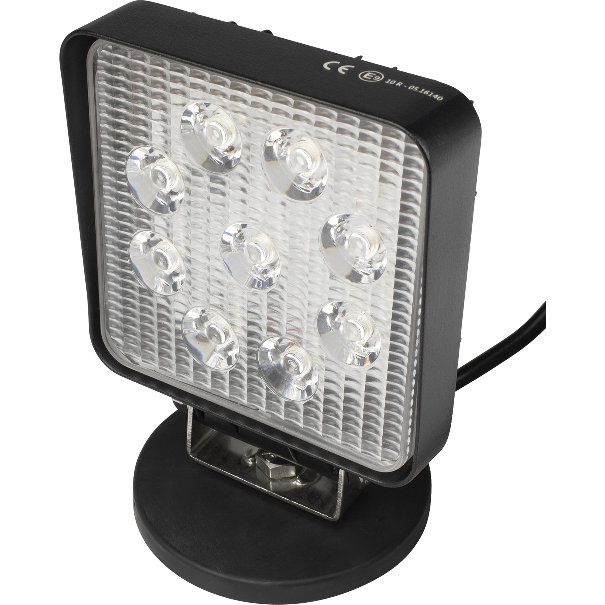 Arbeitsscheinwerfer LED, 2160 lm, 10 bis 30 V, 27W, Flut, Magnethalter