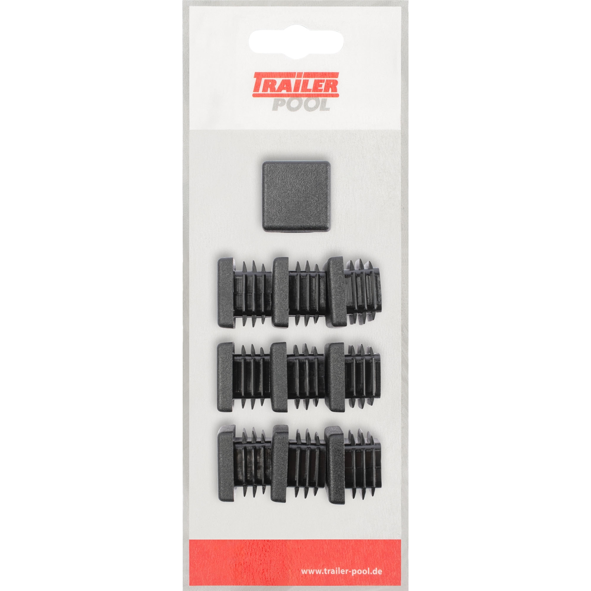 10 x Kunststoff-Stopfen 22 x 22 mm, WS 1,5-2 mm